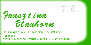 fausztina blauhorn business card